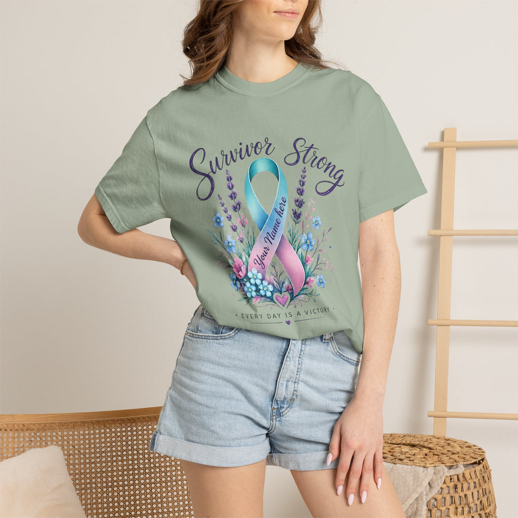 Survivor Strong Ribbon T-Shirt — Thyroid & Awareness Support Tee