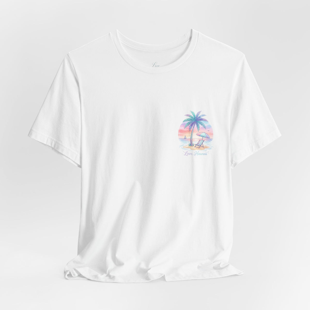T-Shirt — Lanikai Hawaii Pastel Beach Palm Graphic Tee
