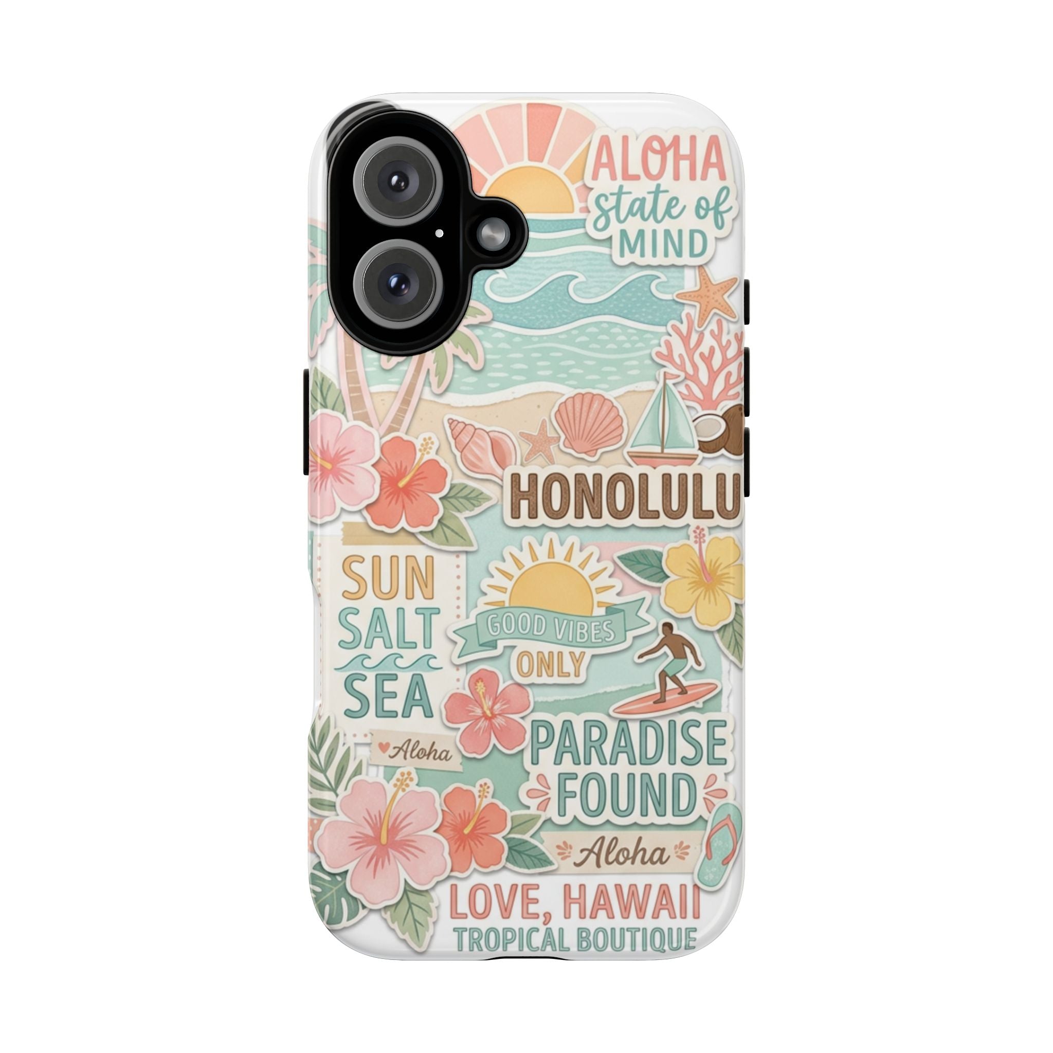Hawaii Beach Collage Phone Case | Tropical Honolulu Floral Paradise