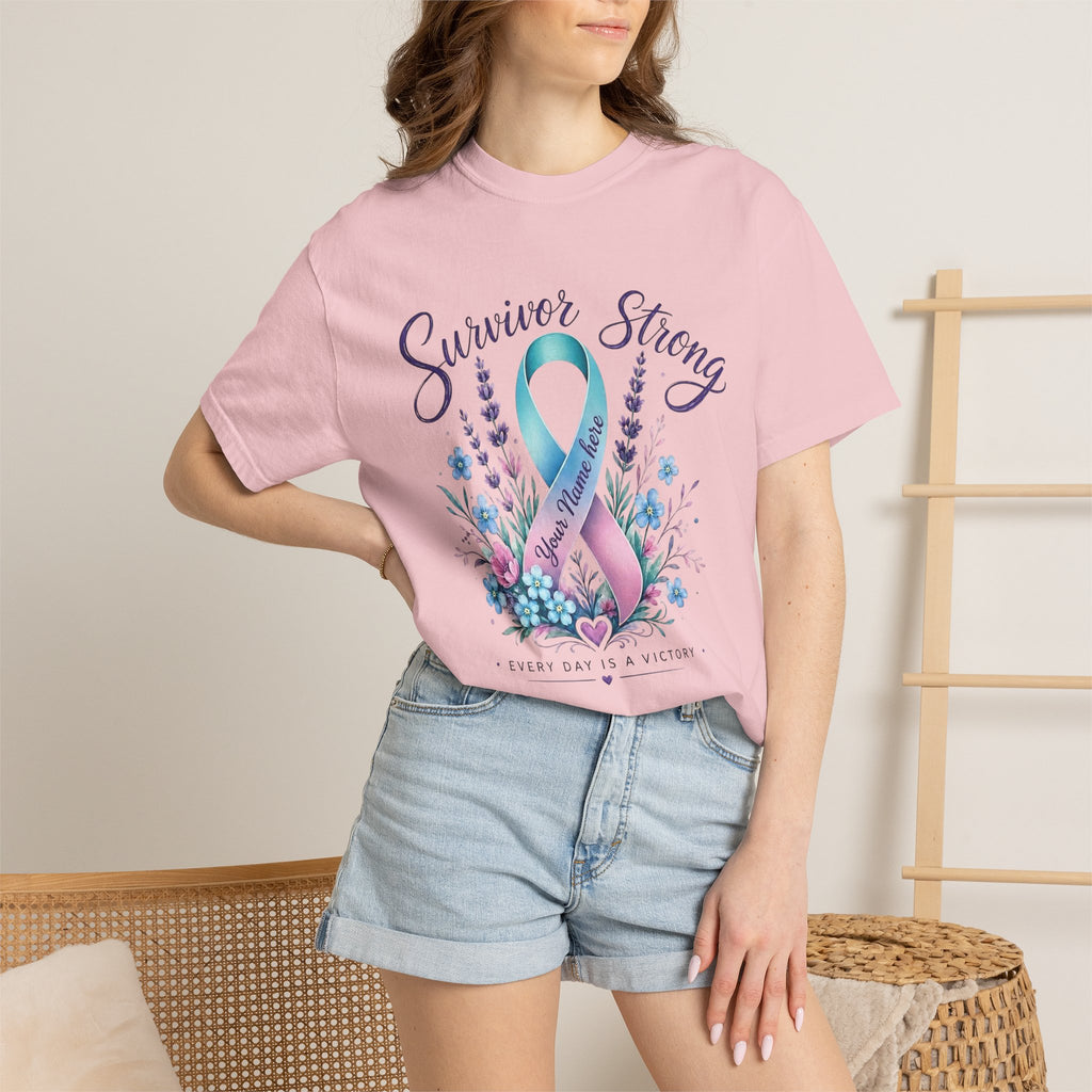Survivor Strong Ribbon T-Shirt — Thyroid & Awareness Support Tee