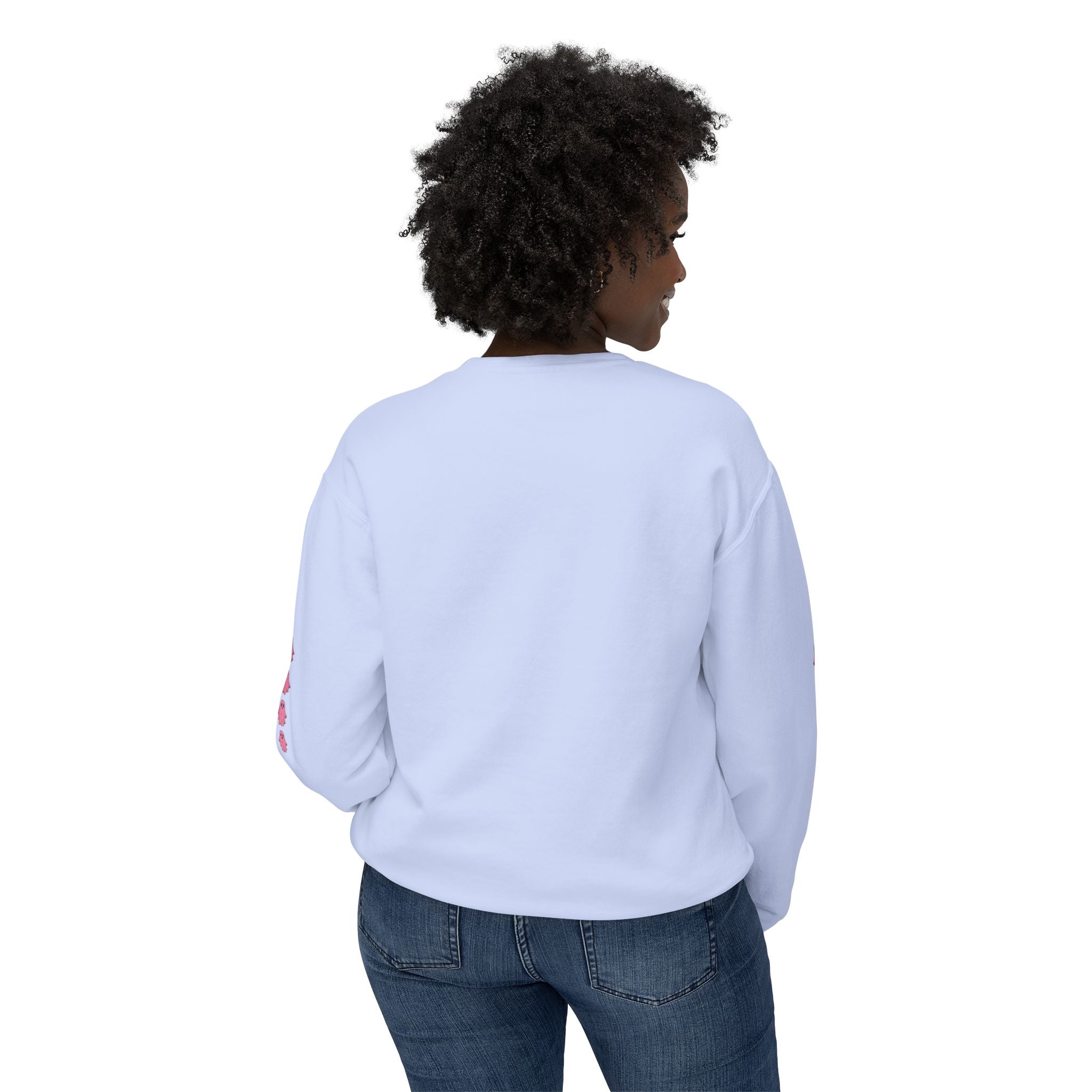 Floral Ghost Crewneck Sweatshirt | Ghost with Pink Flowers-Love, Hawaii Halloween
