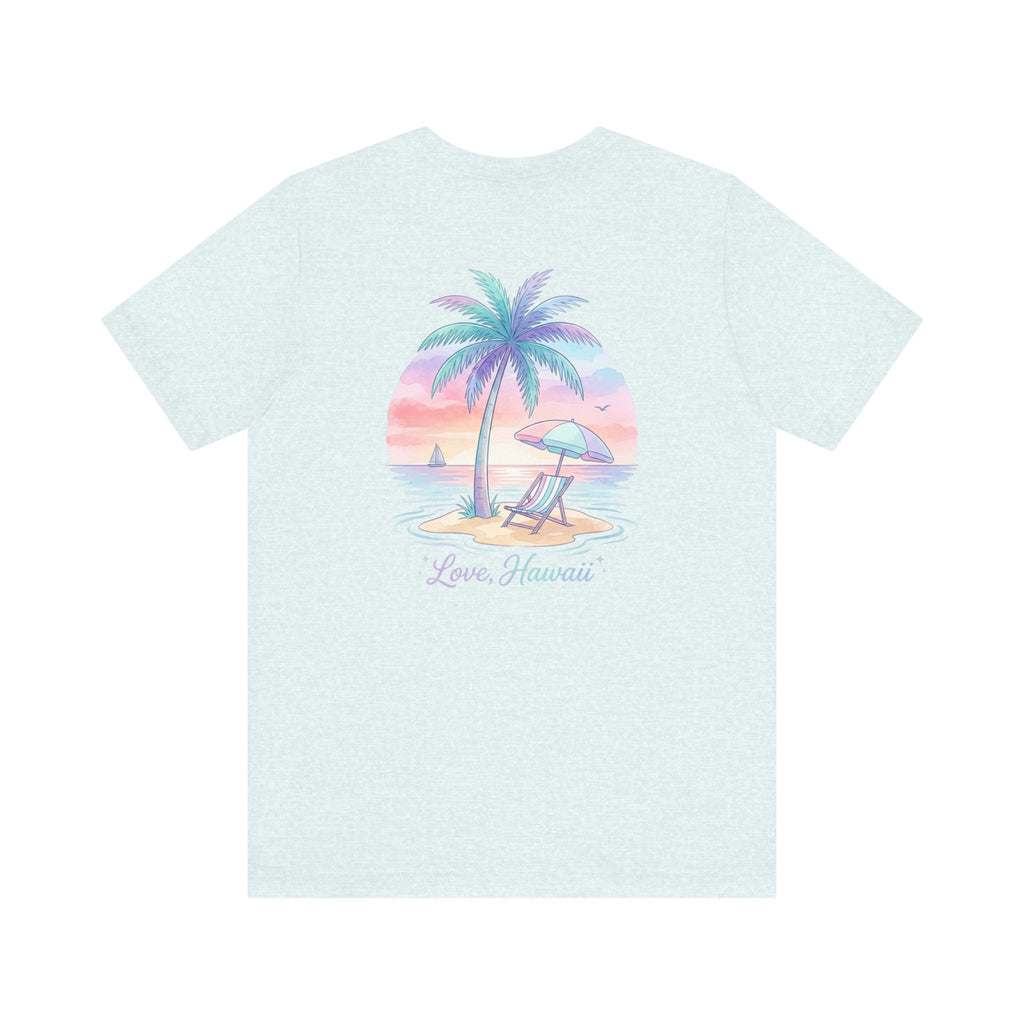 T-Shirt — Lanikai Hawaii Pastel Beach Palm Graphic Tee
