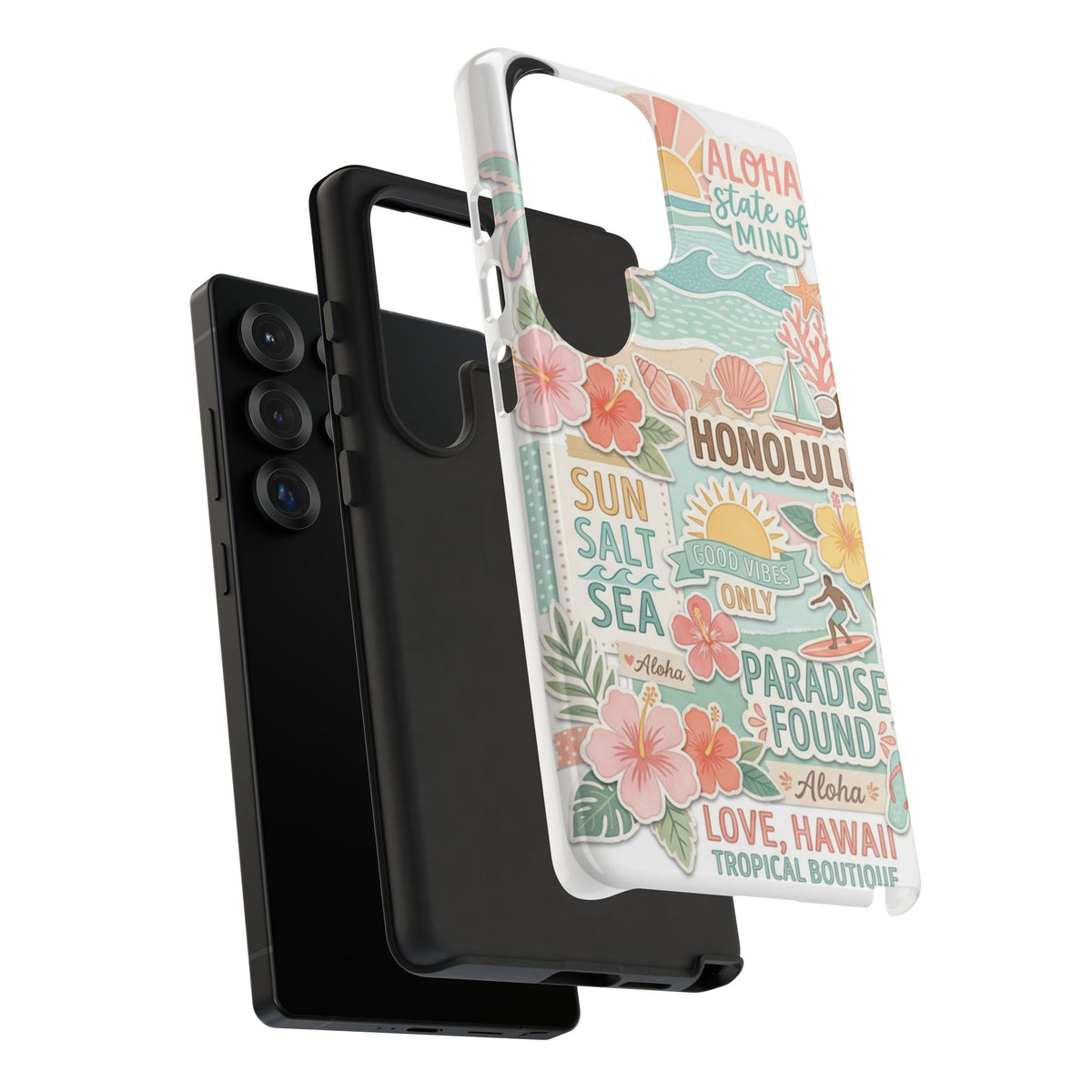 Hawaii Beach Collage Phone Case | Tropical Honolulu Floral Paradise