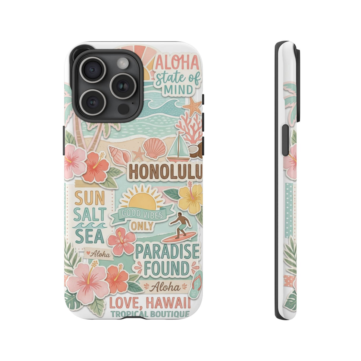 Hawaii Beach Collage Phone Case | Tropical Honolulu Floral Paradise