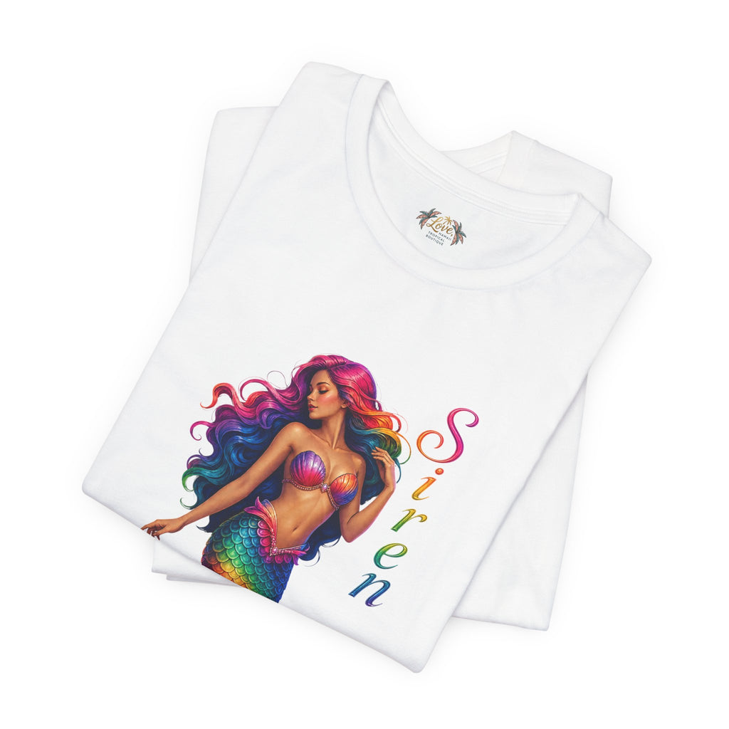 Rainbow Mermaid Siren Song Tee | Colorful Mermaid Illustration T-Shirt