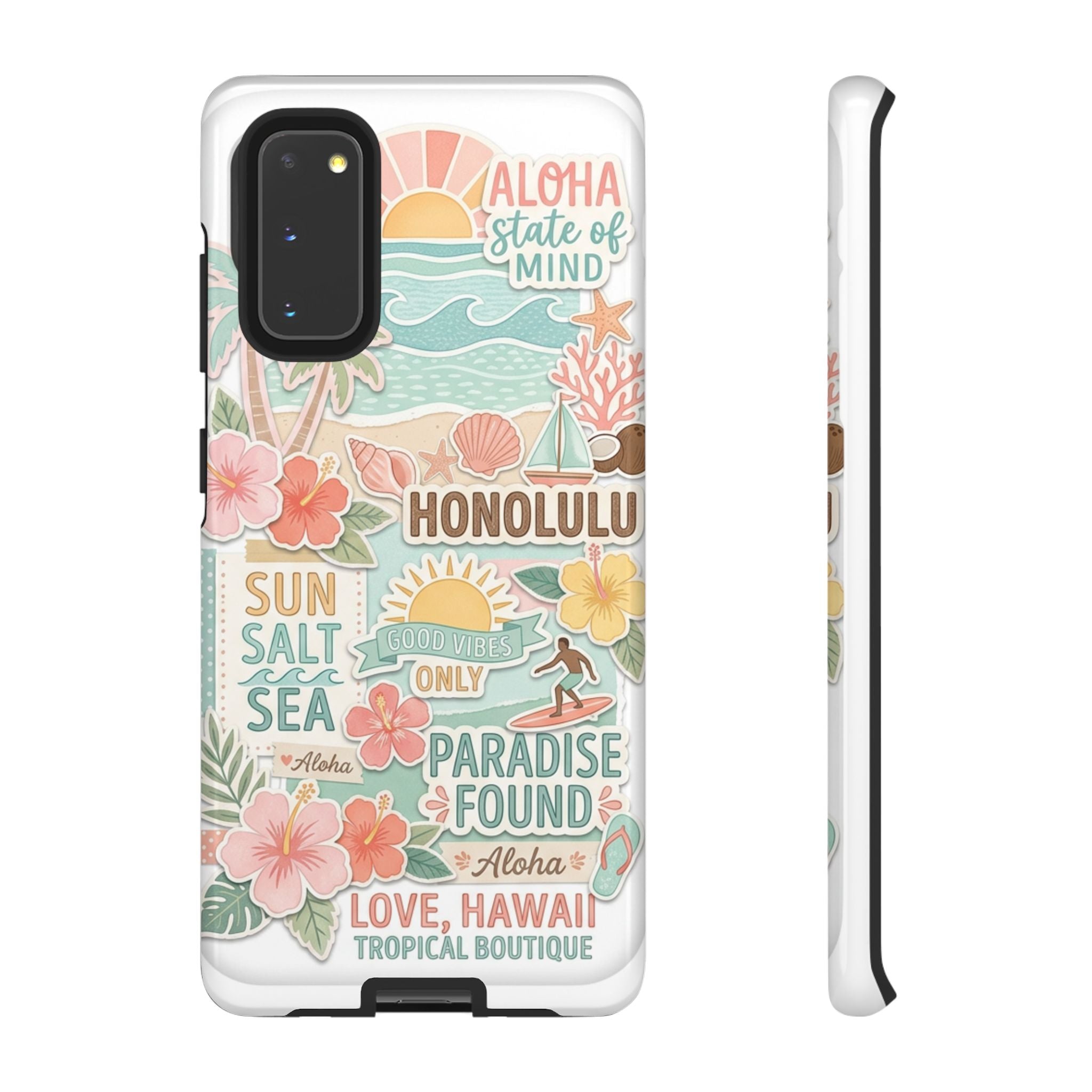 Hawaii Beach Collage Phone Case | Tropical Honolulu Floral Paradise