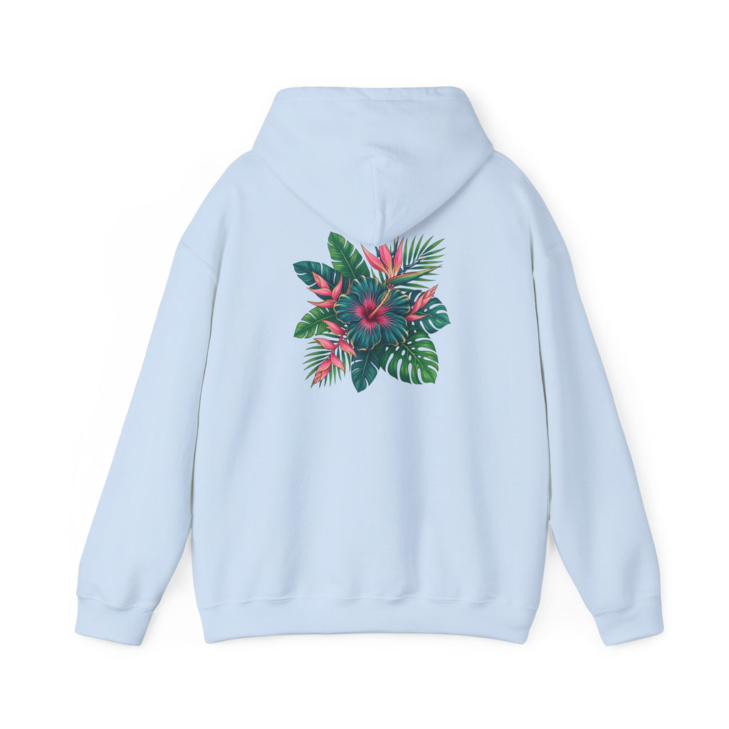 Wahine Tropical Floral Design Hoodie | Hawaiian Hibiscus Palm Leaves