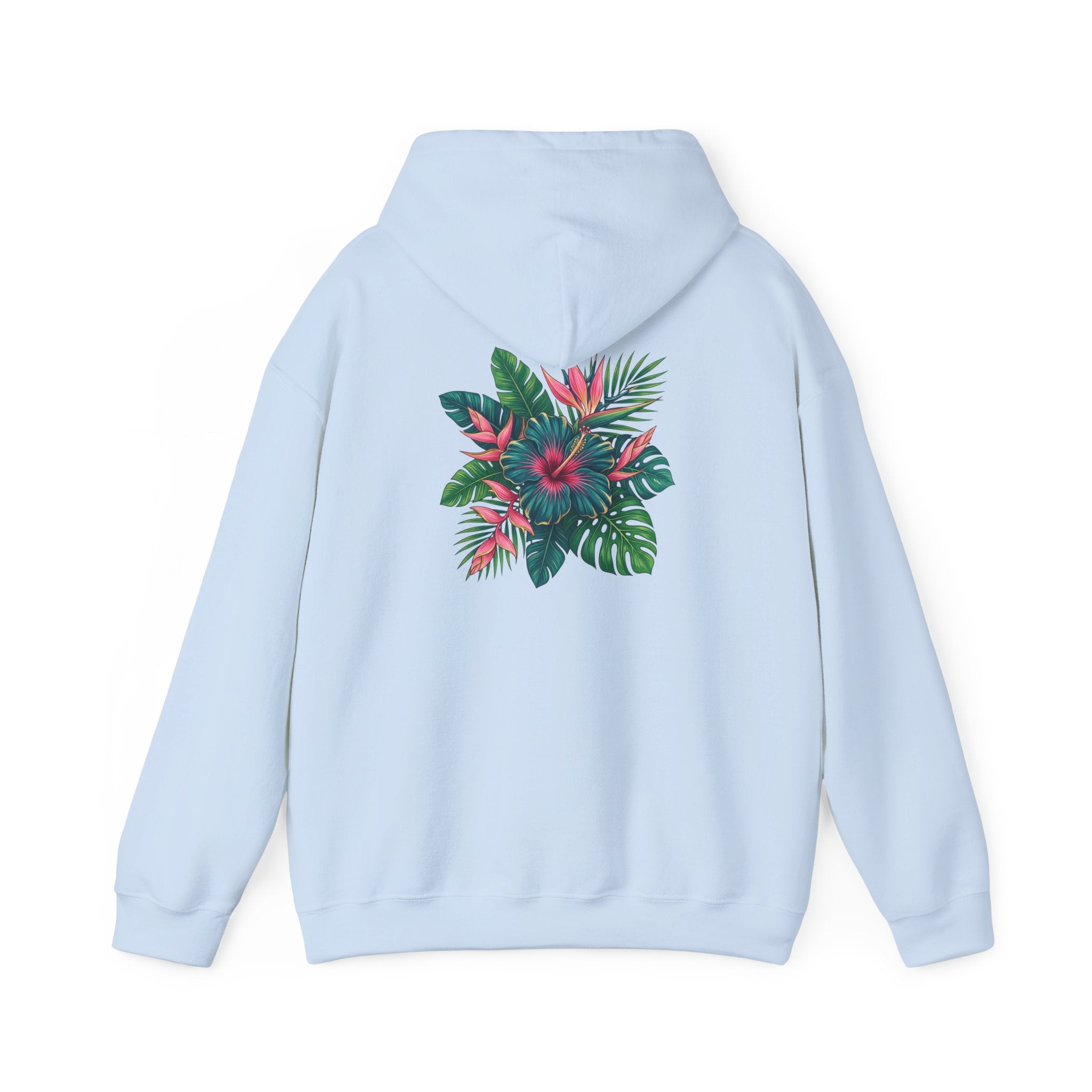 Wahine Tropical Floral Design Hoodie | Hawaiian Hibiscus Palm Leaves