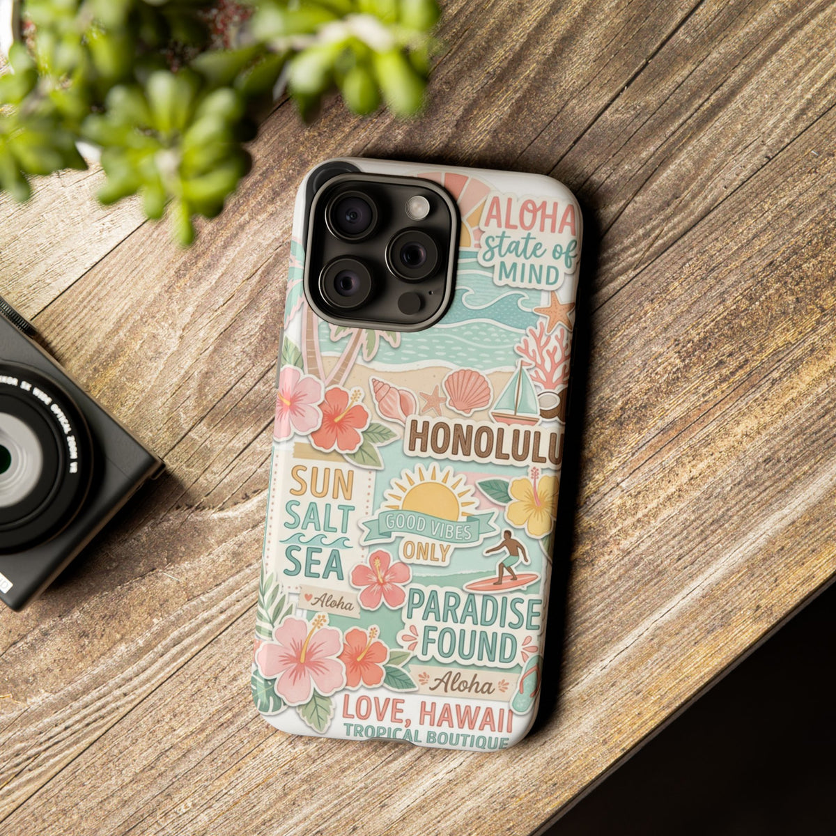 Hawaii Beach Collage Phone Case | Tropical Honolulu Floral Paradise
