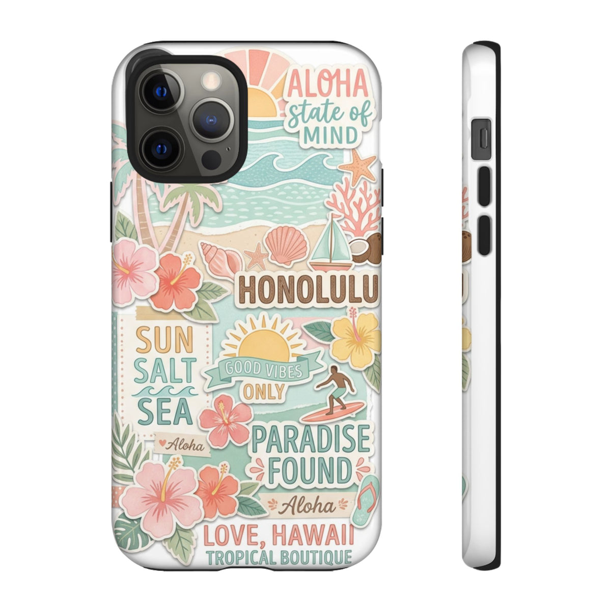 Hawaii Beach Collage Phone Case | Tropical Honolulu Floral Paradise