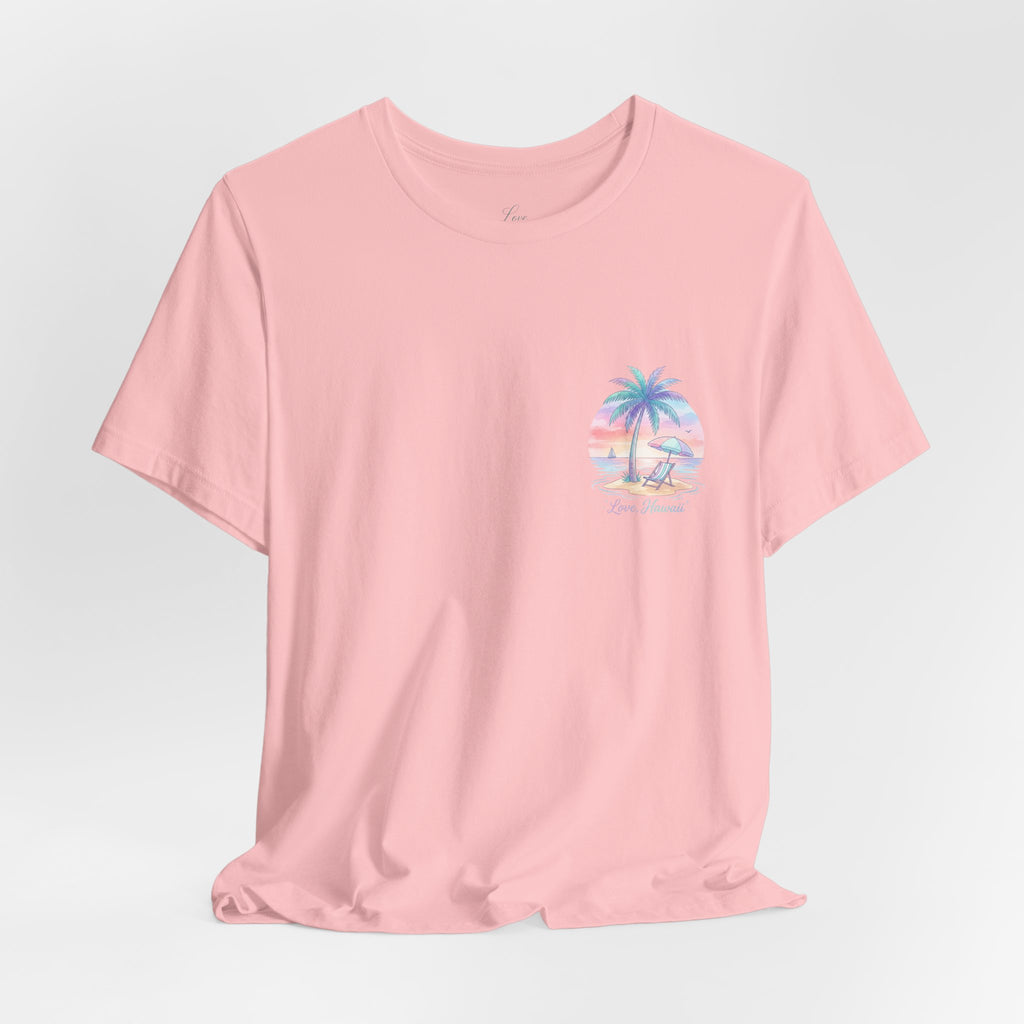 T-Shirt — Lanikai Hawaii Pastel Beach Palm Graphic Tee