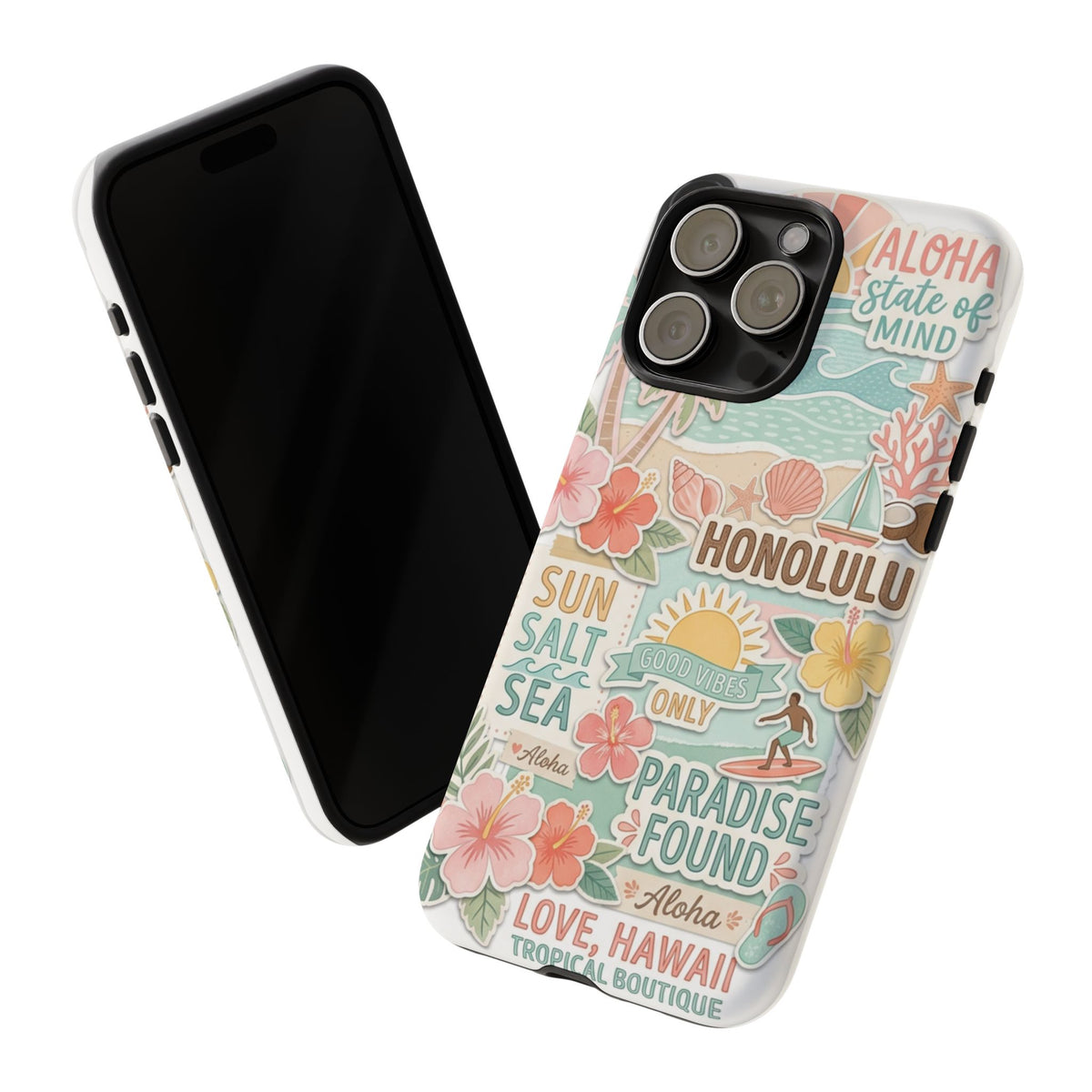 Hawaii Beach Collage Phone Case | Tropical Honolulu Floral Paradise