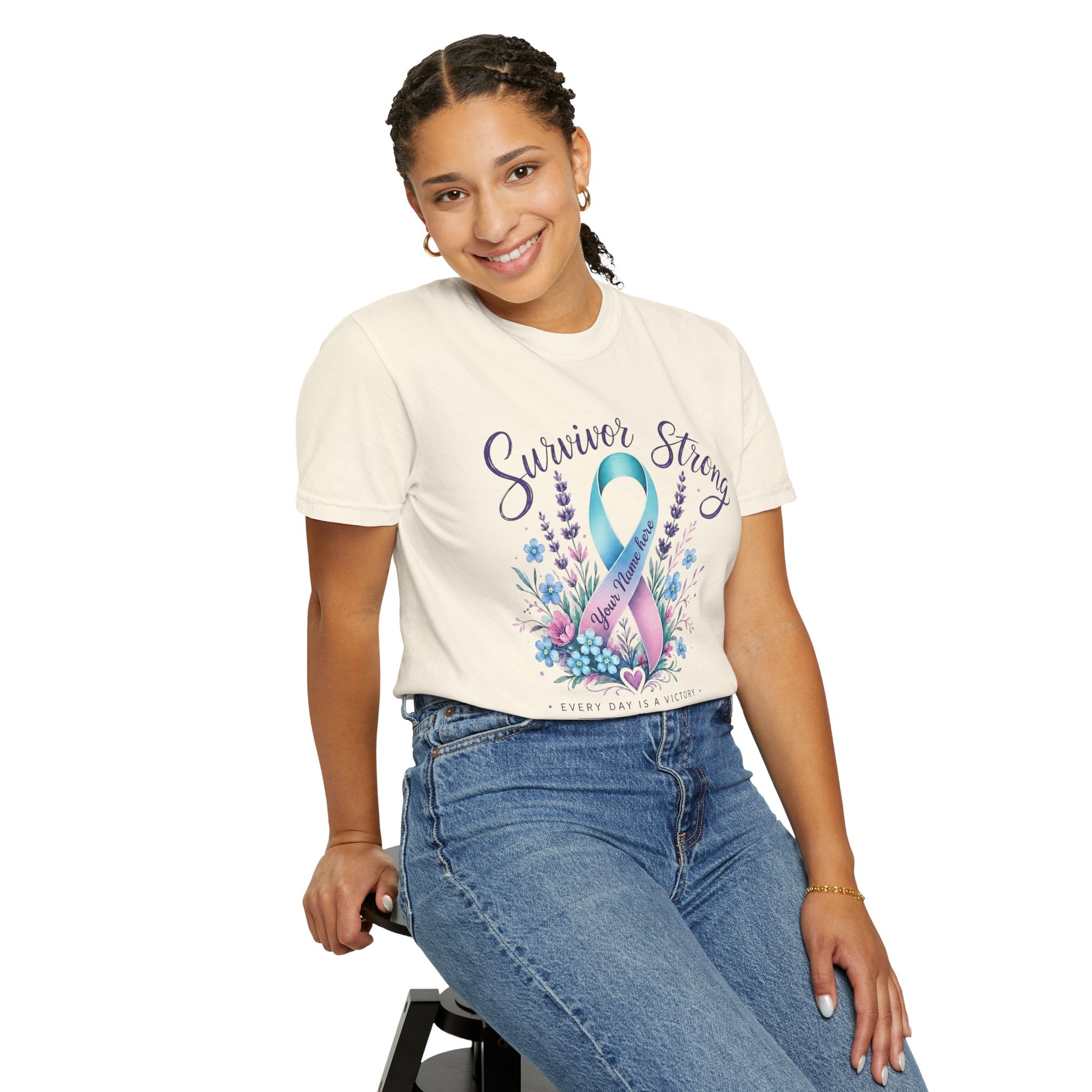 Survivor Strong Ribbon T-Shirt — Thyroid & Awareness Support Tee