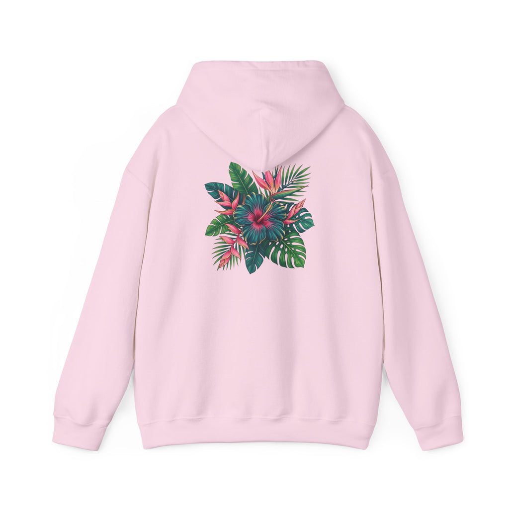Wahine Tropical Floral Design Hoodie | Hawaiian Hibiscus Palm Leaves