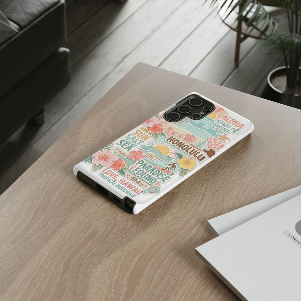 Hawaii Beach Collage Phone Case | Tropical Honolulu Floral Paradise