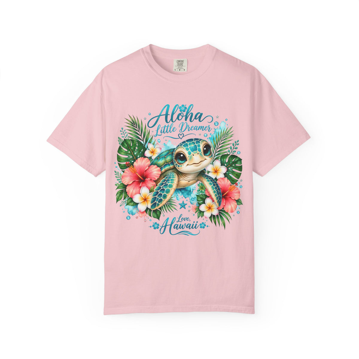Aloha Little Dreamer| Sea turtle T-Shirt | Hawaiian floral tropical design