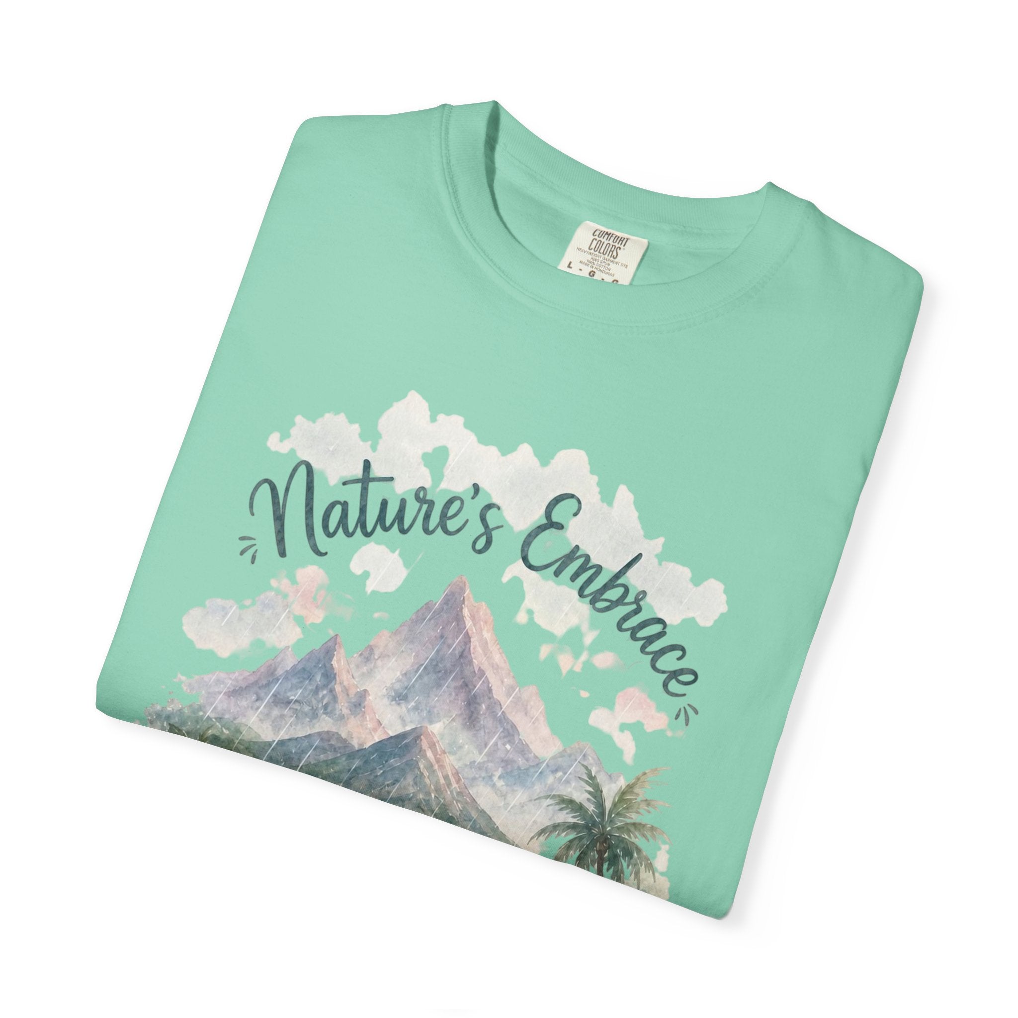 Nature's Embrace Mountain & Tropical Floral T-Shirt