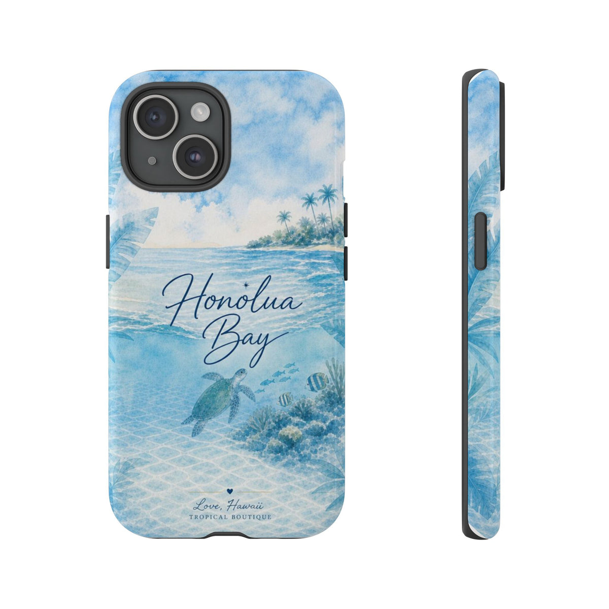 Honolua Bay Hawaii Tough Case | Sea Turtle Ocean Art | Tropical Watercolor Phone Cover