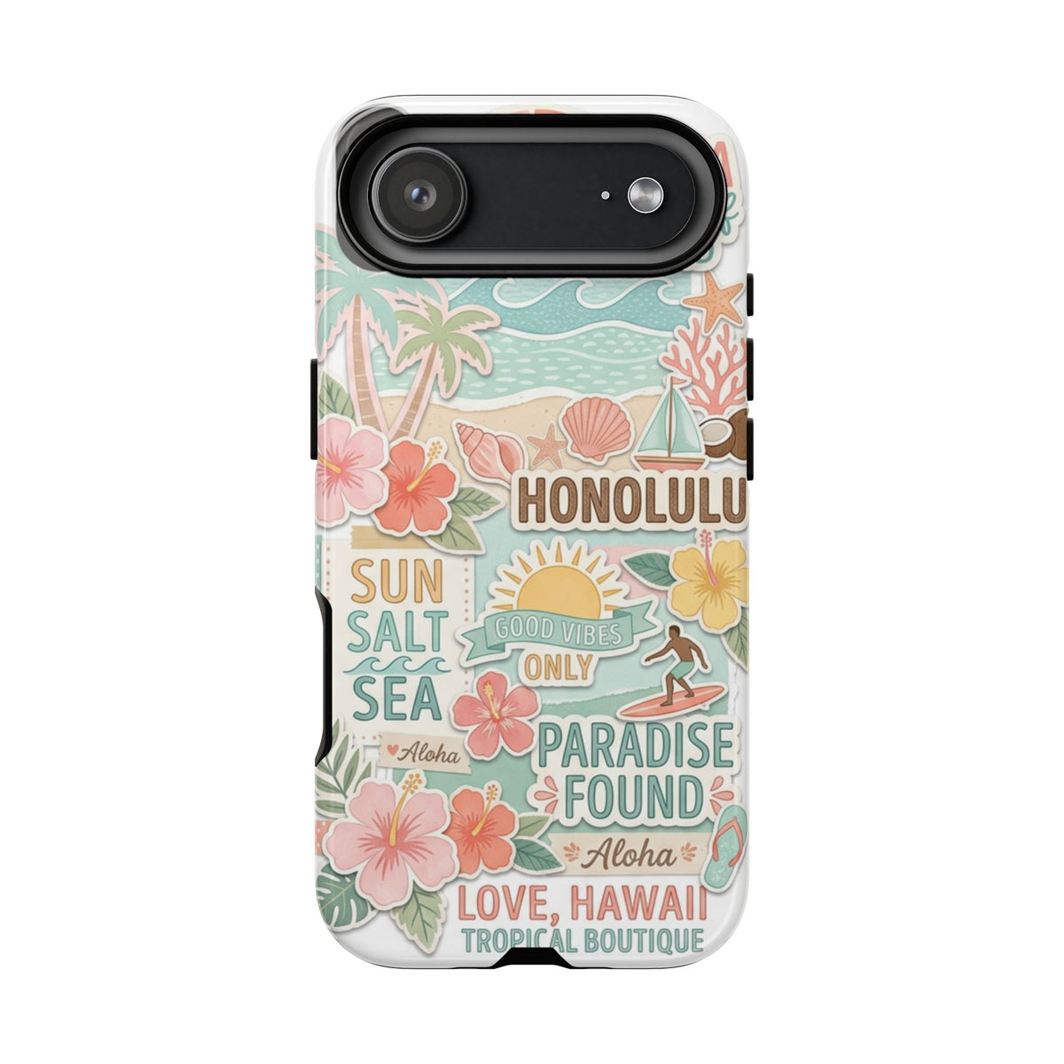 Hawaii Beach Collage Phone Case | Tropical Honolulu Floral Paradise