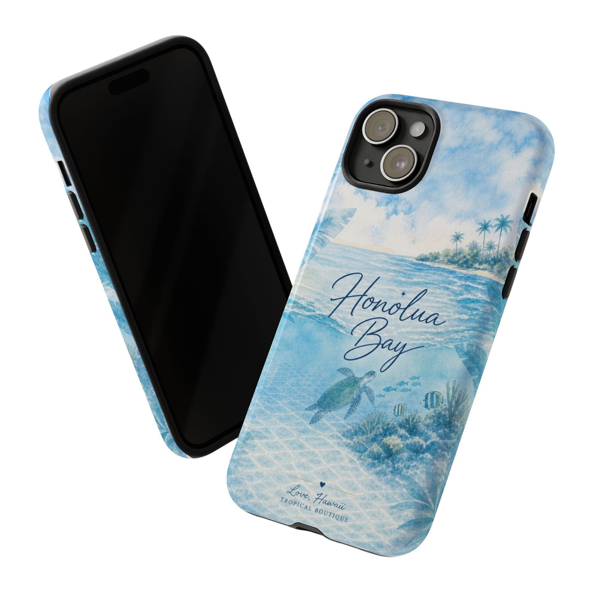 Honolua Bay Hawaii Tough Case | Sea Turtle Ocean Art | Tropical Watercolor Phone Cover