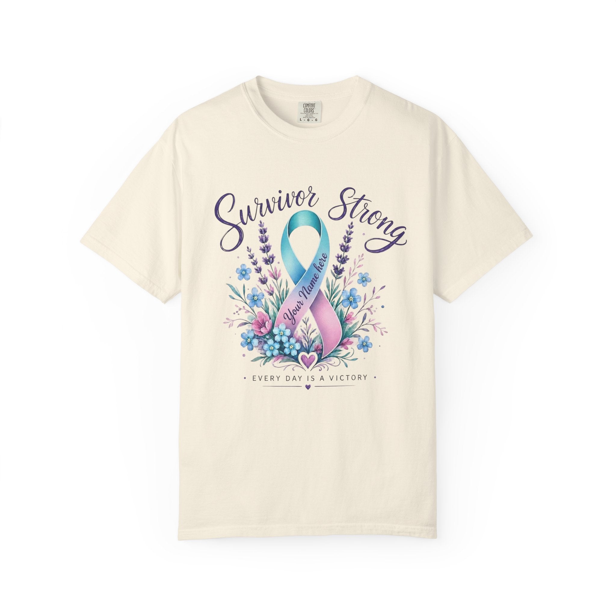 Survivor Strong Ribbon T-Shirt — Thyroid & Awareness Support Tee