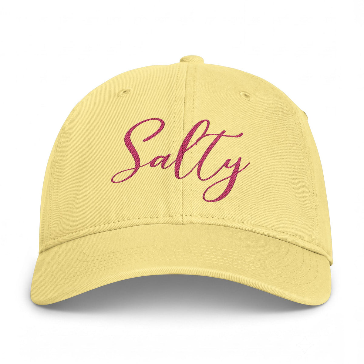 Salty script cap | Baseball Hat, Coastal Beach Lettering