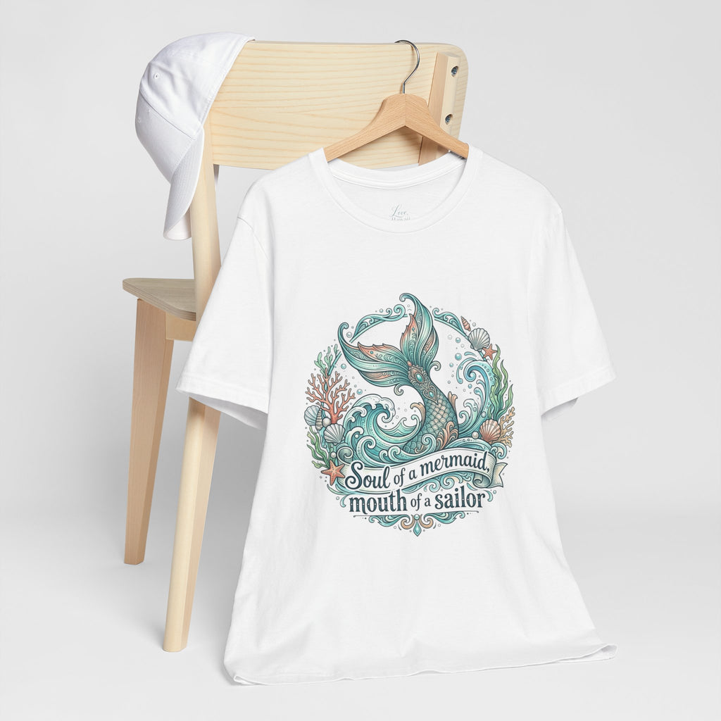 Soul of a Mermaid Mouth of a Sailor Tee | Mermaid Tail Nautical Tee