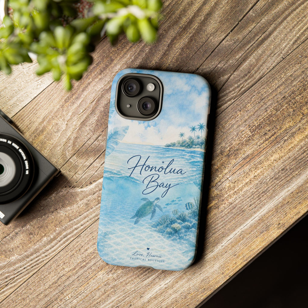 Honolua Bay Hawaii Tough Case | Sea Turtle Ocean Art | Tropical Watercolor Phone Cover