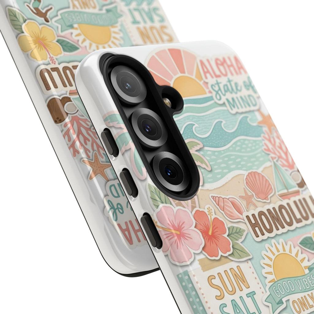 Hawaii Beach Collage Phone Case | Tropical Honolulu Floral Paradise