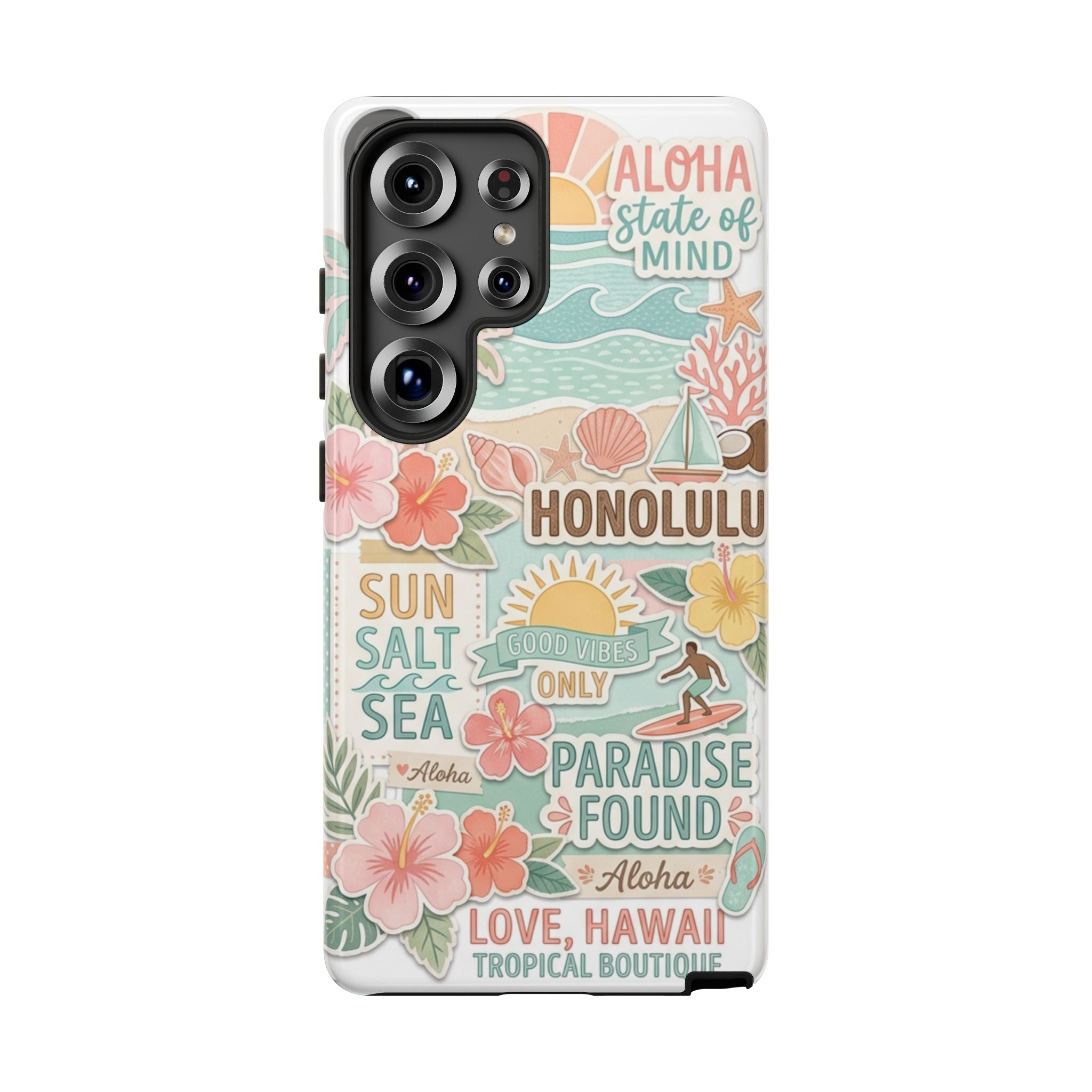Hawaii Beach Collage Phone Case | Tropical Honolulu Floral Paradise