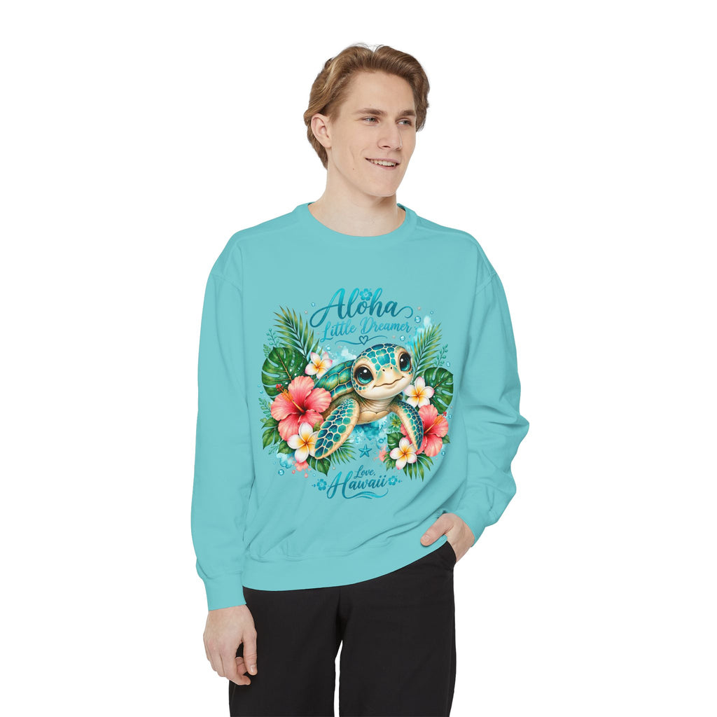 Aloha Little Dreamer Sea Turtle Sweatshirt | Hawaii Floral Beach Vibes