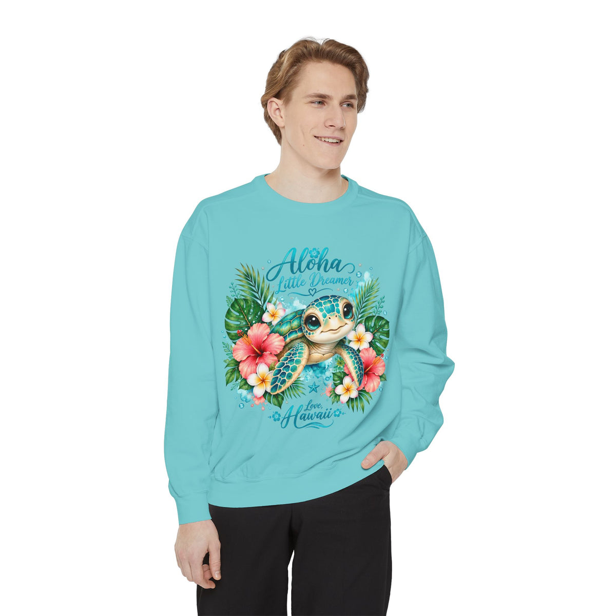 Aloha Little Dreamer Sea Turtle Sweatshirt | Hawaii Floral Beach Vibes