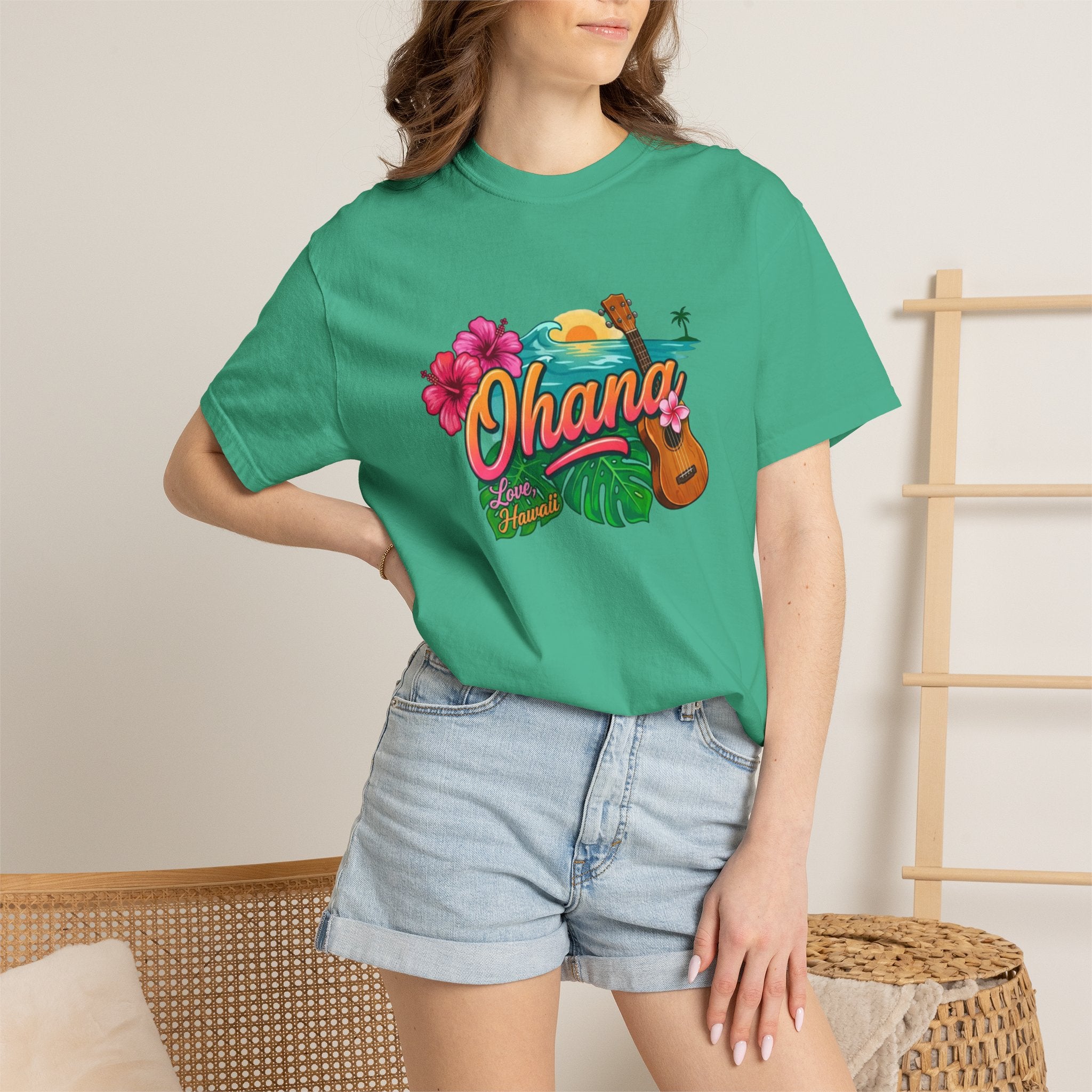 Ohana Tropical Sunset Tee-Love, Hawaii Collection