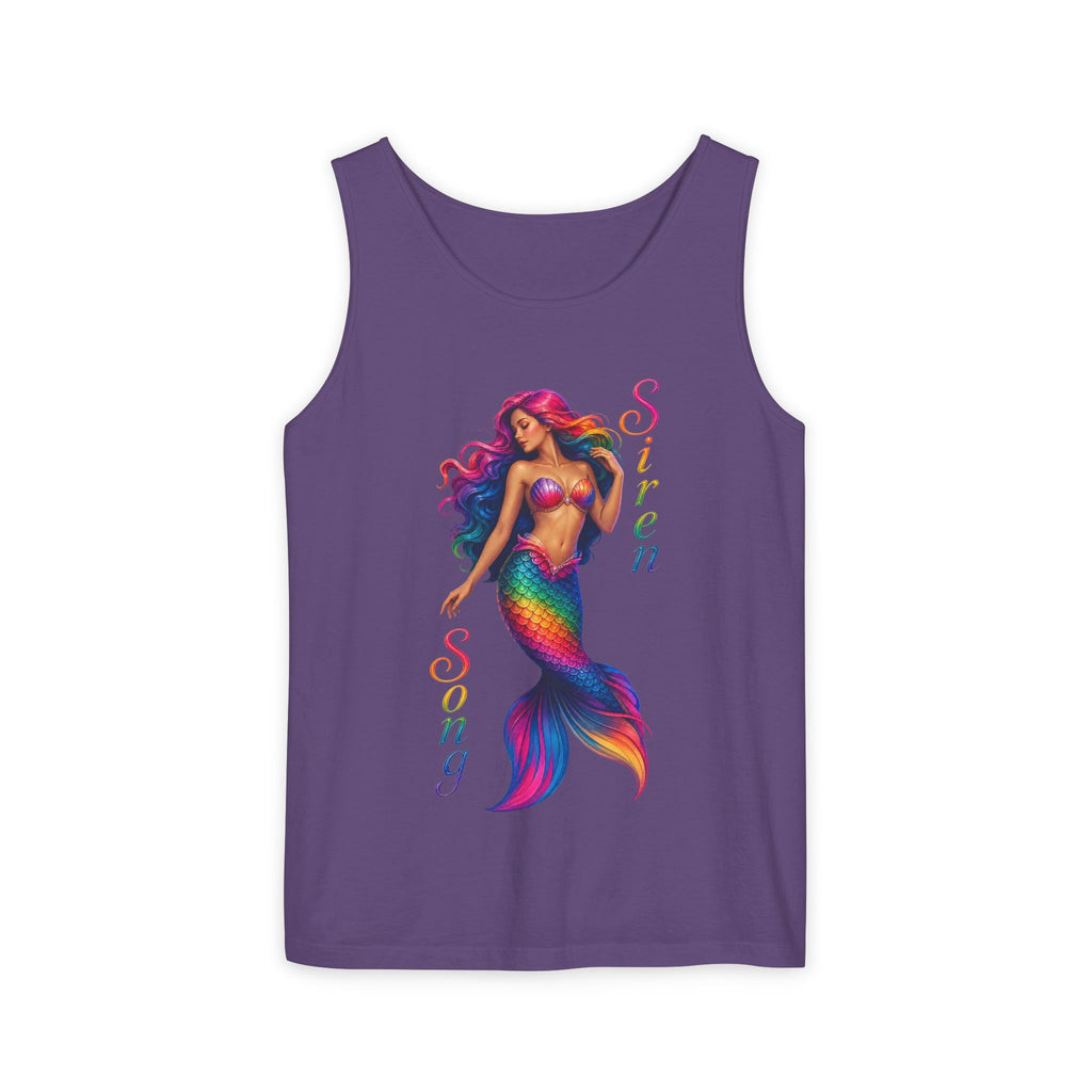 Mermaid Siren Tank Top — Rainbow 'Song' Graphic Beach Tank