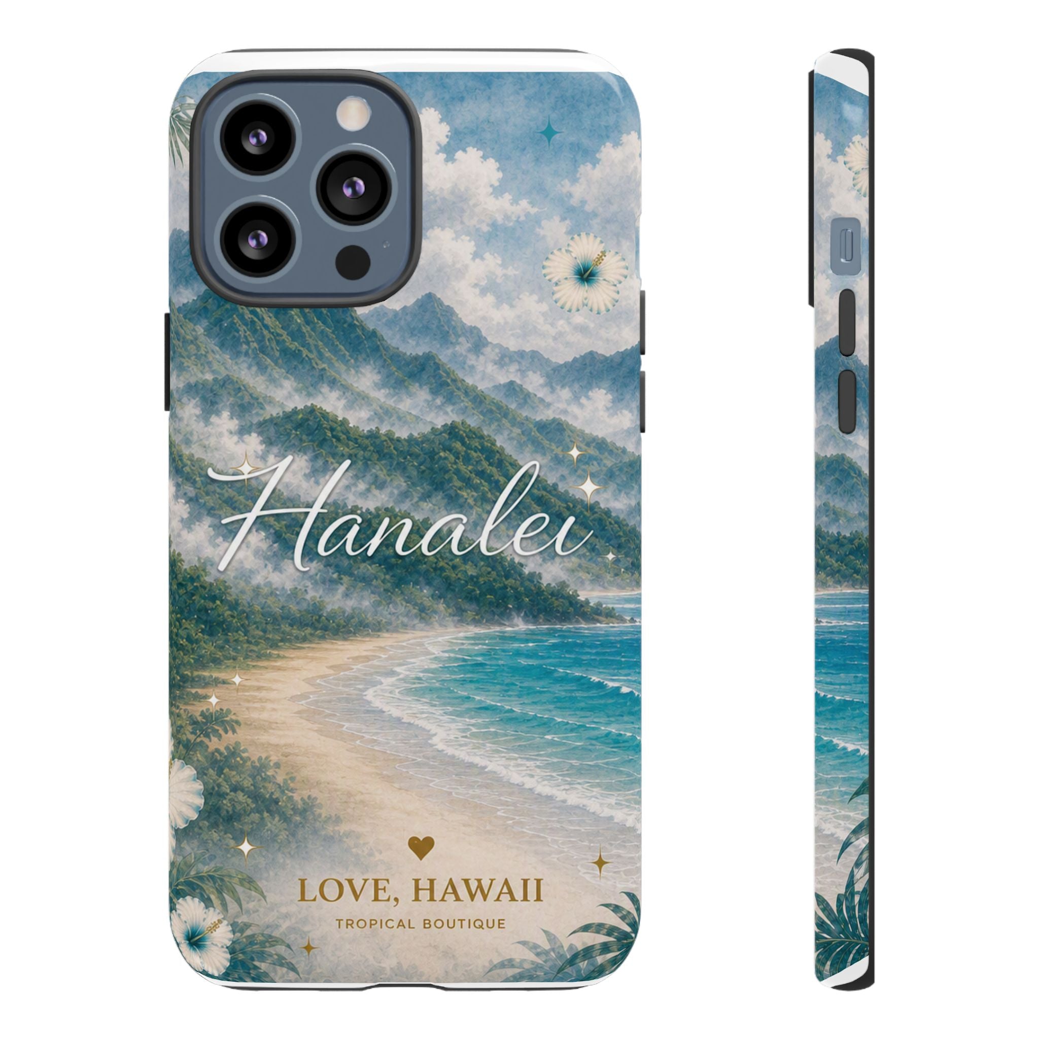 Hanalei Coastal Mist Hawaii Phone Case| Watercolor Tropical Art Tough Case, Love Hawaii Boutique Gift