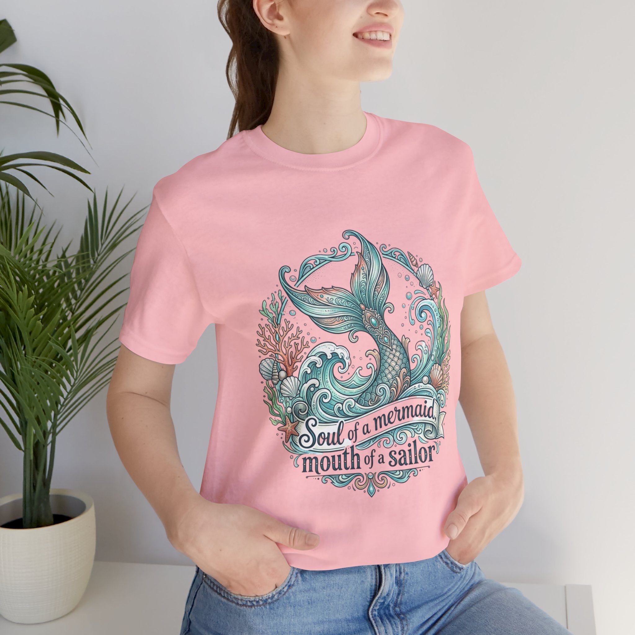 Soul of a Mermaid Mouth of a Sailor Tee | Mermaid Tail Nautical Tee