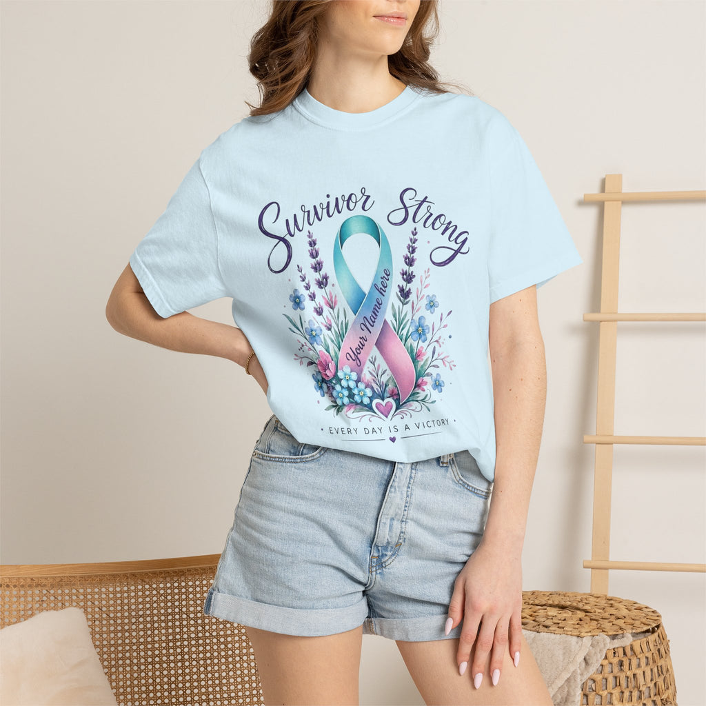 Survivor Strong Ribbon T-Shirt — Thyroid & Awareness Support Tee