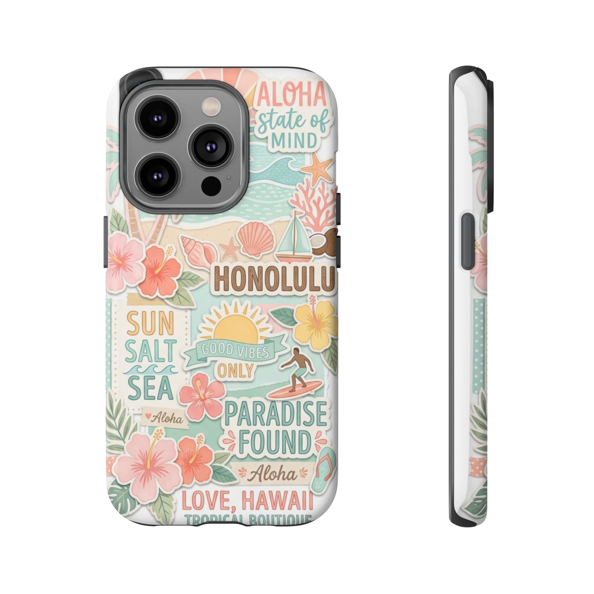 Hawaii Beach Collage Phone Case | Tropical Honolulu Floral Paradise