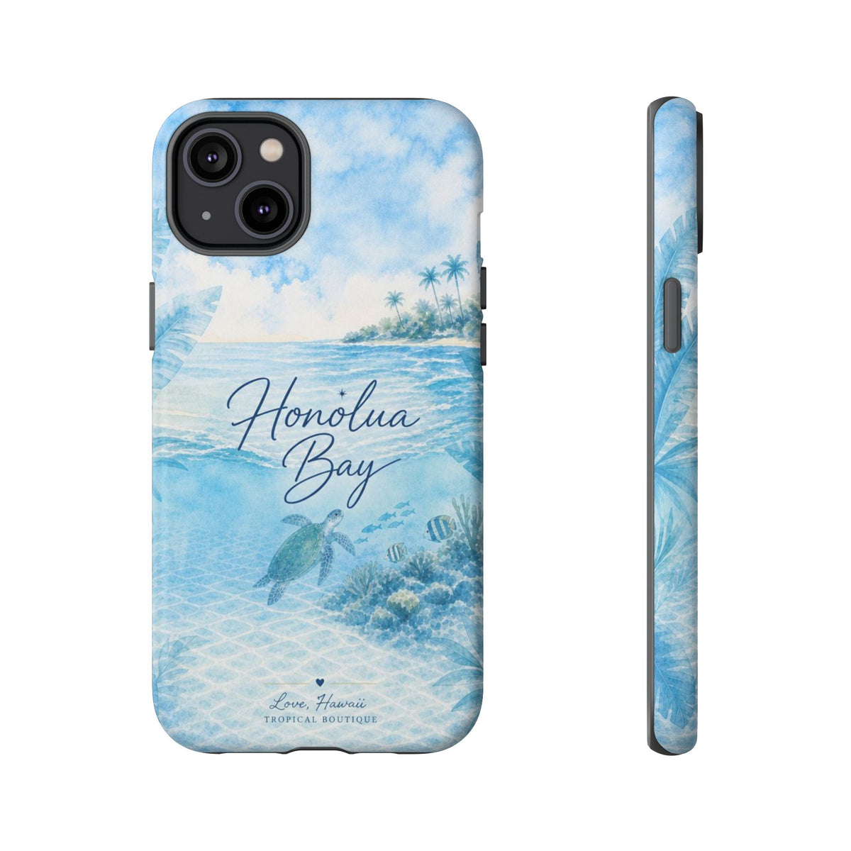 Honolua Bay Hawaii Tough Case | Sea Turtle Ocean Art | Tropical Watercolor Phone Cover