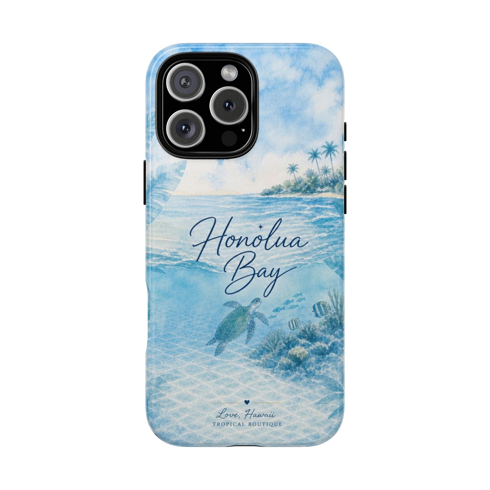 Honolua Bay Hawaii Tough Case | Sea Turtle Ocean Art | Tropical Watercolor Phone Cover