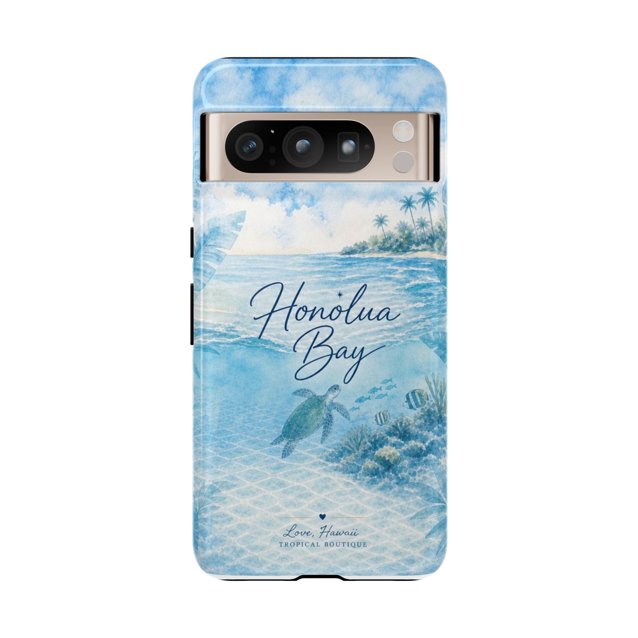 Honolua Bay Hawaii Tough Case | Sea Turtle Ocean Art | Tropical Watercolor Phone Cover