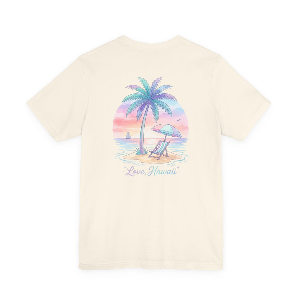 T-Shirt — Lanikai Hawaii Pastel Beach Palm Graphic Tee