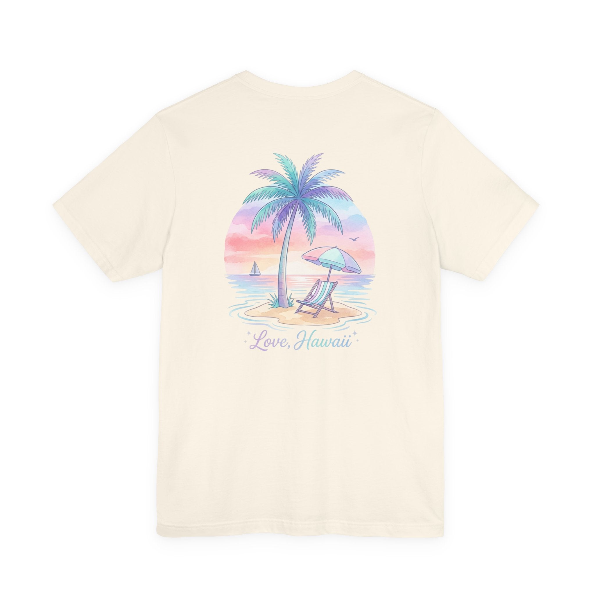 T-Shirt — Lanikai Hawaii Pastel Beach Palm Graphic Tee