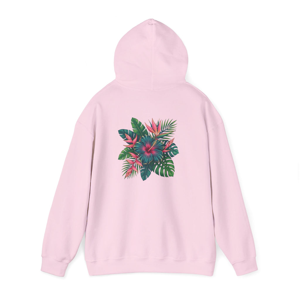 Wahine Tropical Floral Design Hoodie | Hawaiian Hibiscus Palm Leaves