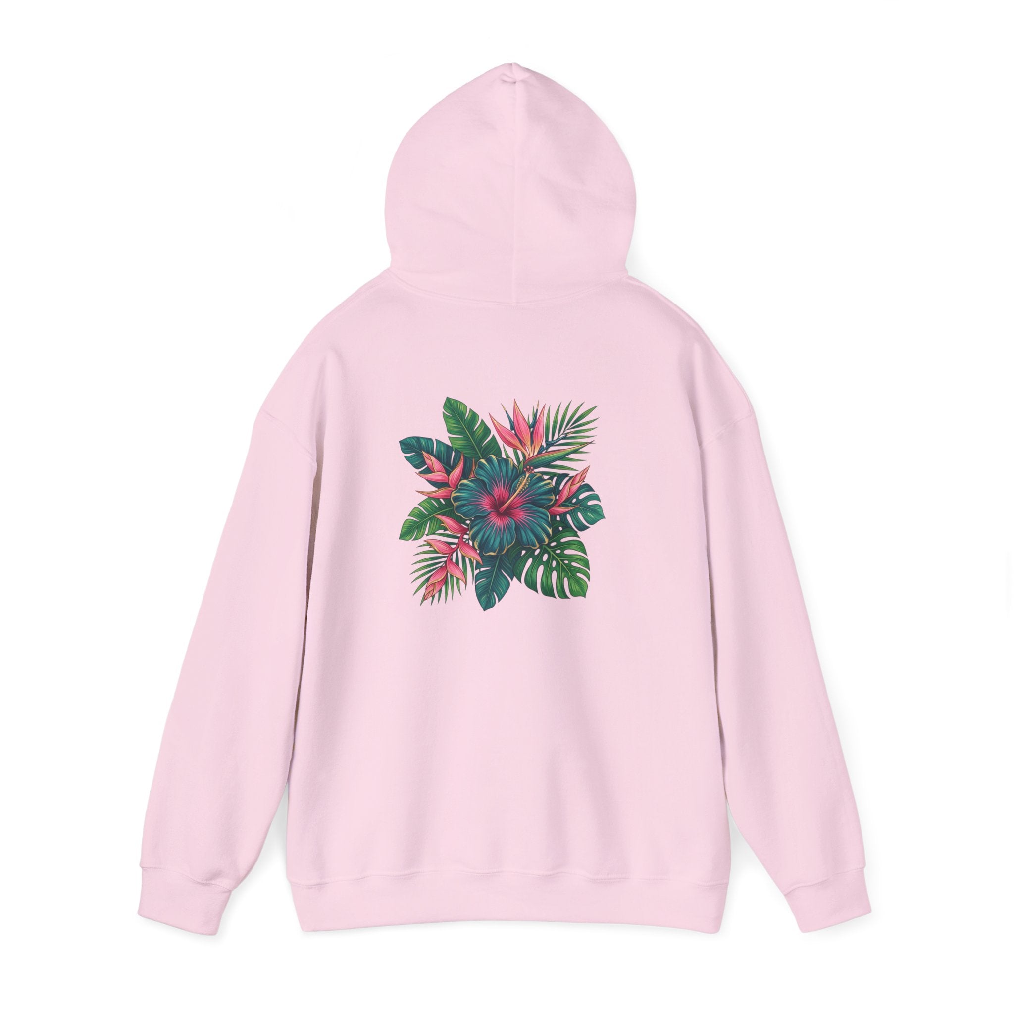 Wahine Tropical Floral Design Hoodie | Hawaiian Hibiscus Palm Leaves