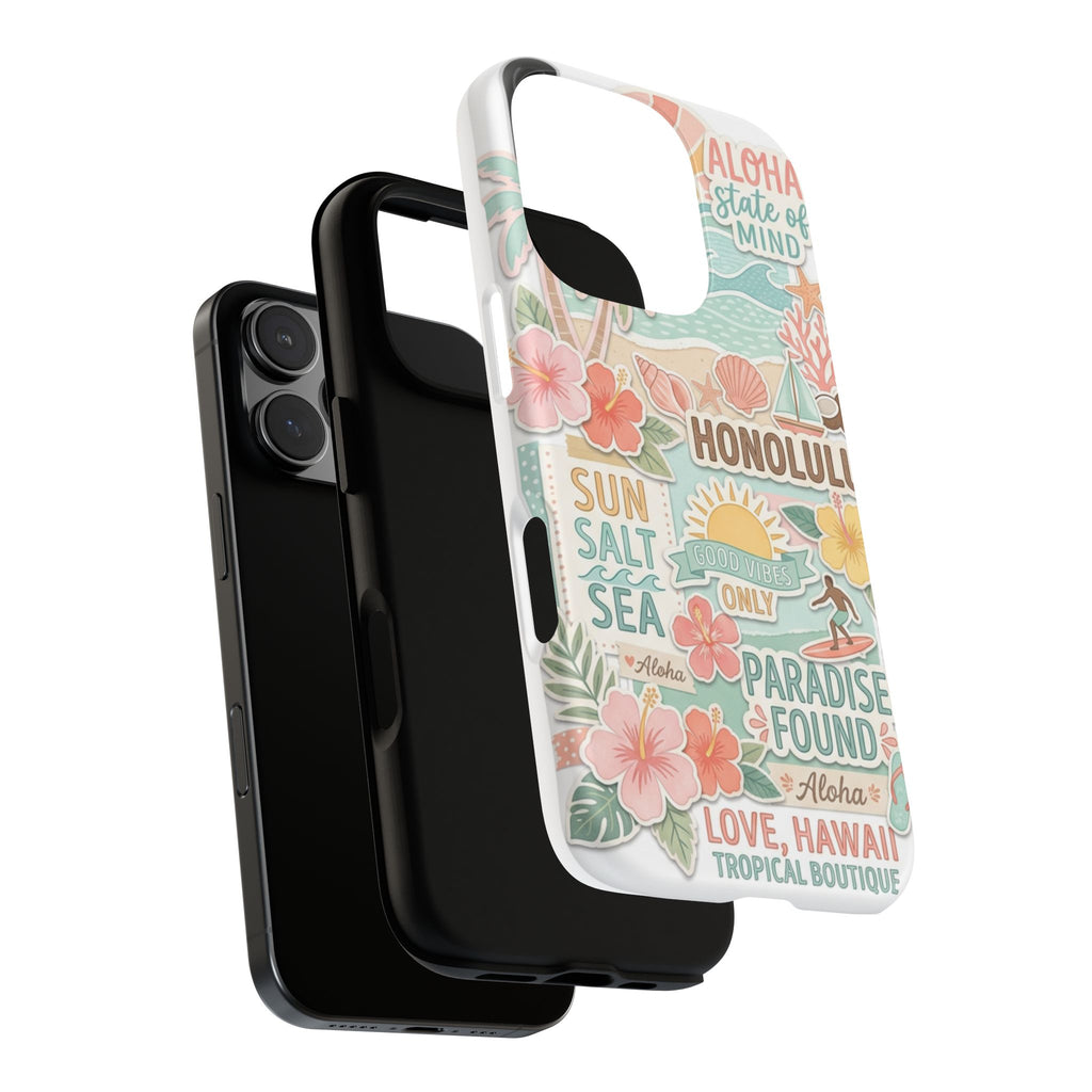 Hawaii Beach Collage Phone Case | Tropical Honolulu Floral Paradise