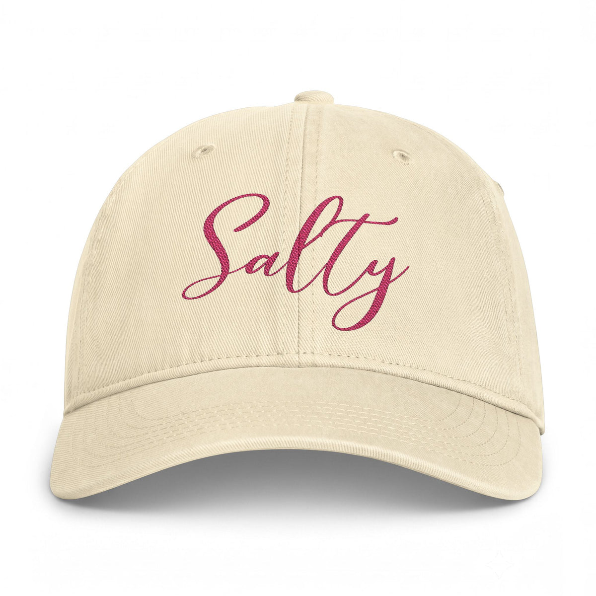 Salty script cap | Baseball Hat, Coastal Beach Lettering