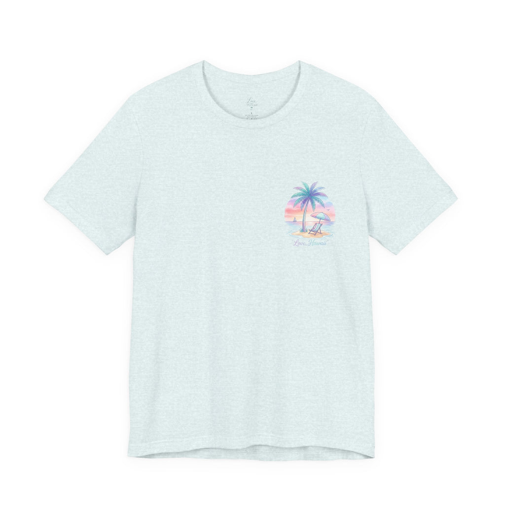 T-Shirt — Lanikai Hawaii Pastel Beach Palm Graphic Tee