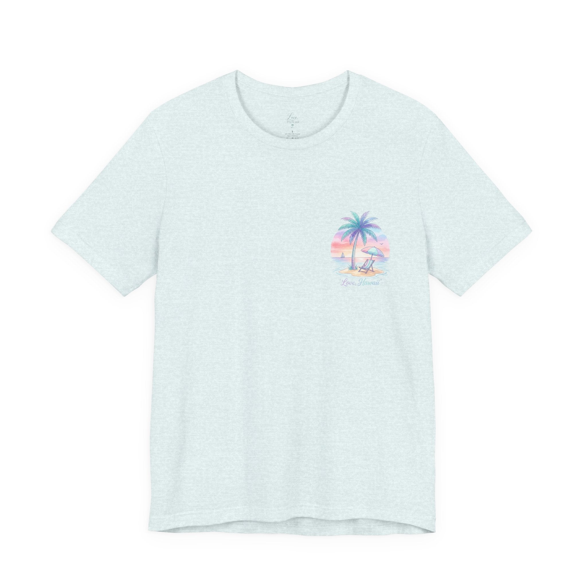 T-Shirt — Lanikai Hawaii Pastel Beach Palm Graphic Tee