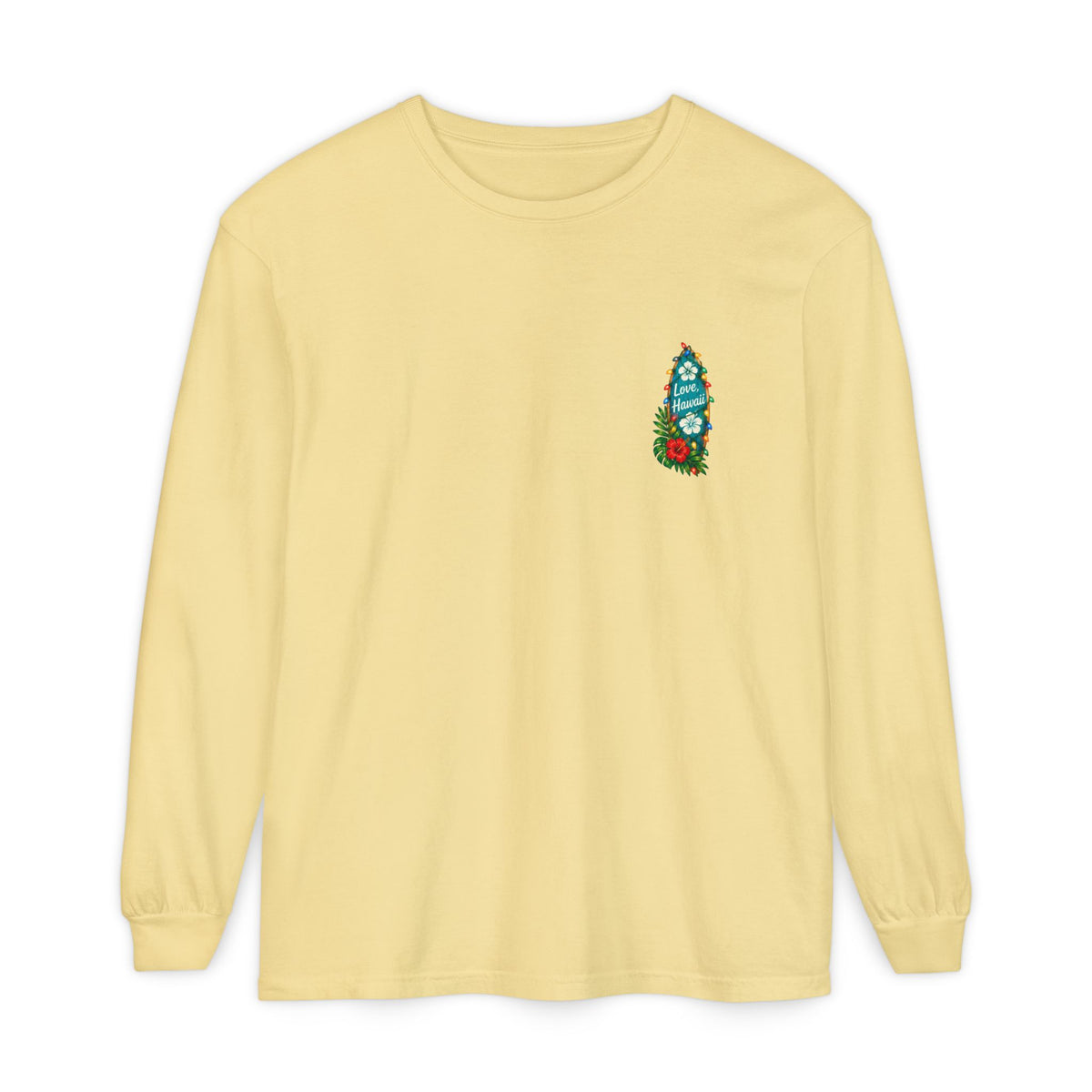 Mele Kalikimaka Long Sleeve Shirt | Hawaiian Christmas Shirt | Tropical Holiday Tee | Comfort Colors Christmas Beach Shirt | Love Hawaii